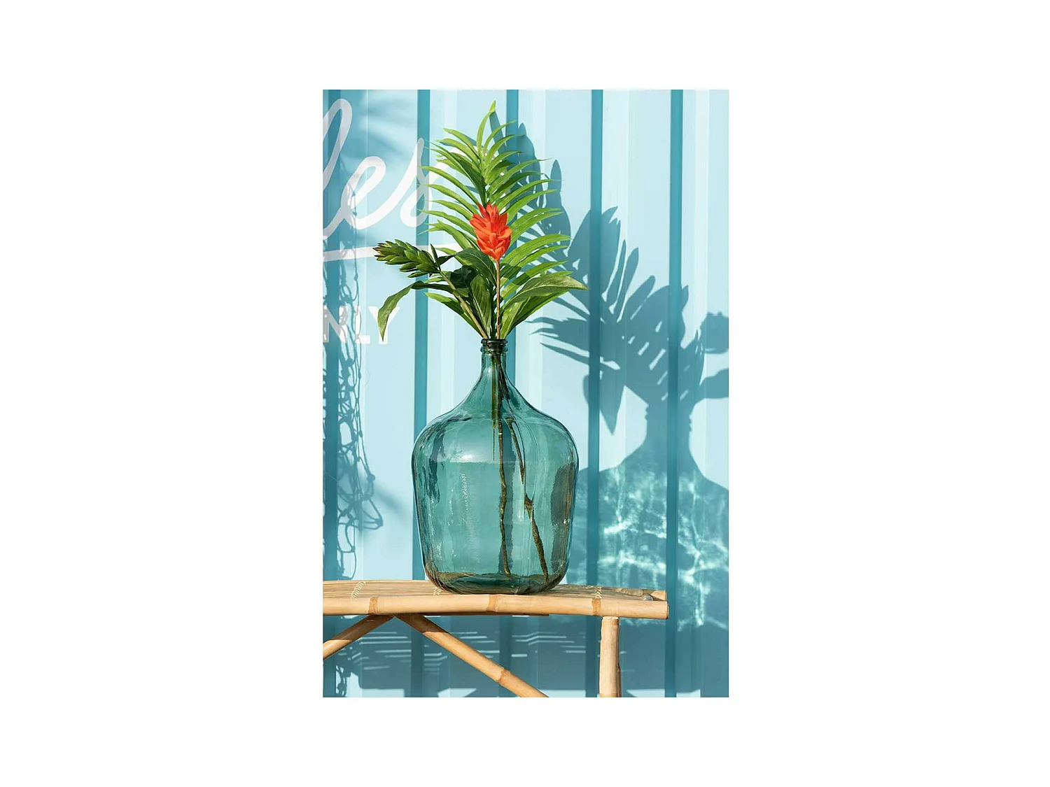 Vase Design en Verre "Carafe" 56cm Vert