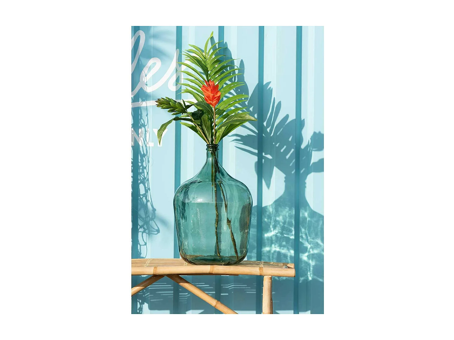 Vase Design en Verre "Carafe" 56cm Vert