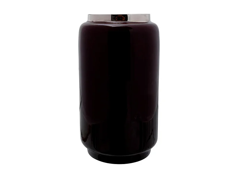 Vase Rond Design "Veronika" 24cm Violet & Argent