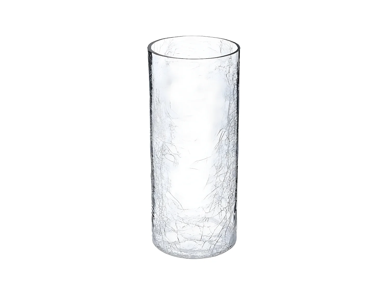 Vase en Verre Cylindrique "Craq" 30cm Transparent