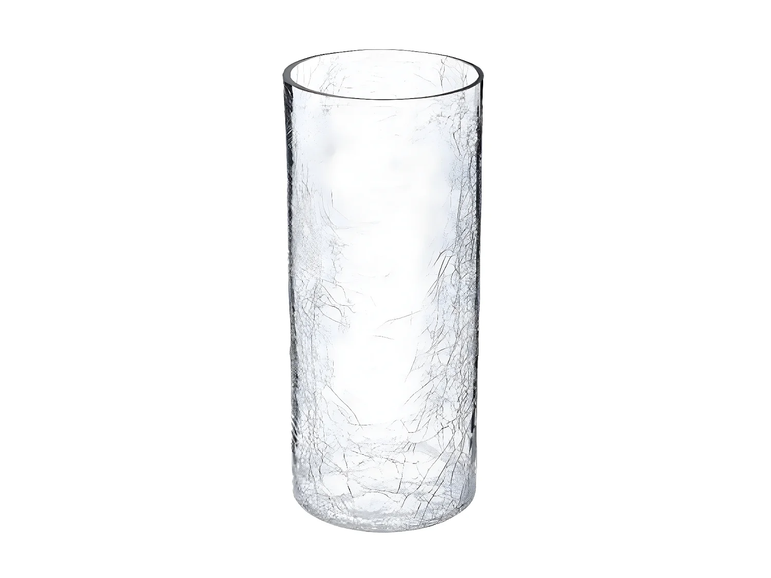 Vase en Verre Cylindrique "Craq" 30cm Transparent