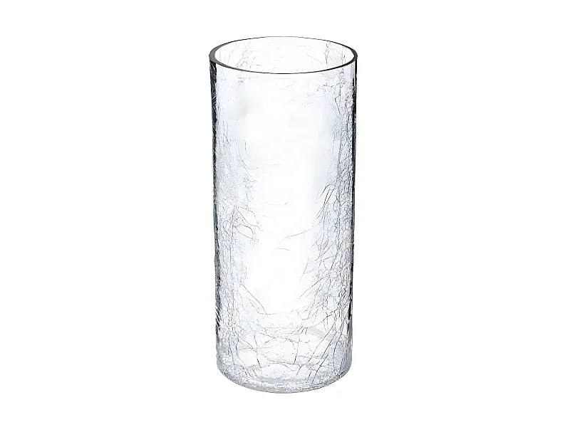 Vase en Verre Cylindrique "Craq" 30cm Transparent