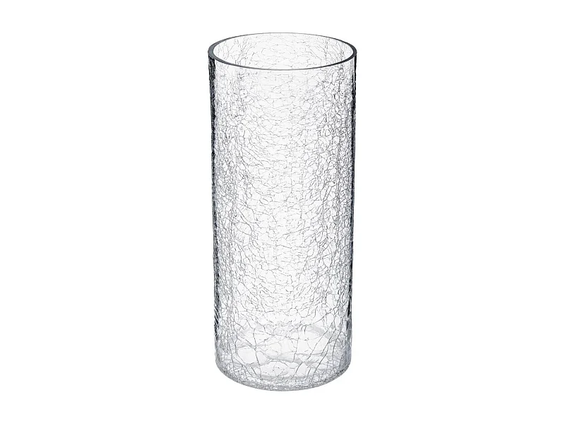 Vase en Verre Cylindrique "Craq" 30cm Transparent
