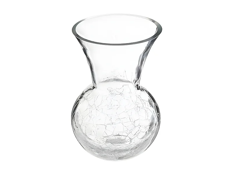 Vase en Verre "Craquelé" 22cm Transparent