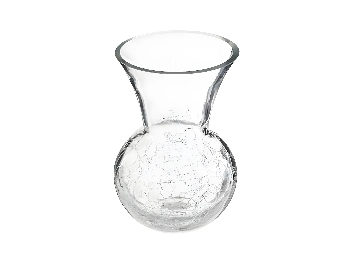 Vase en Verre "Craquelé" 22cm Transparent