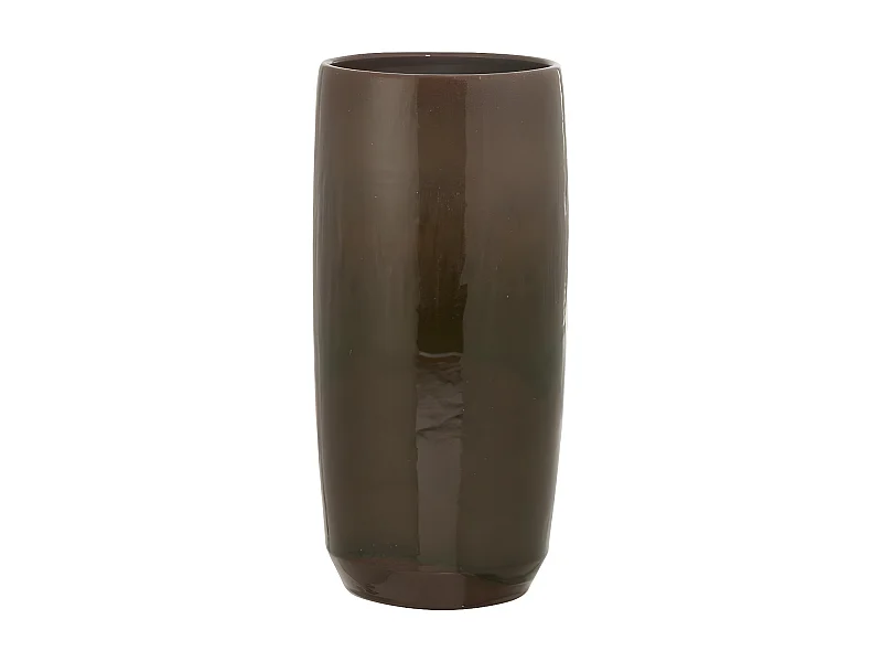 Vase Rond "Bord Céramique" 45cm Vert & Naturel