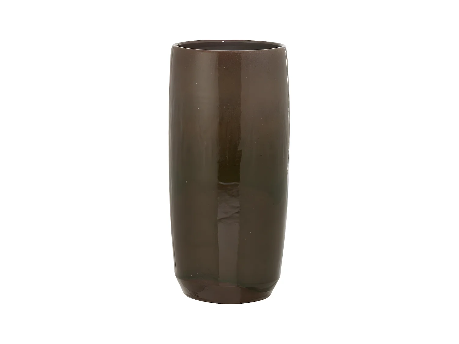 Vase Rond "Bord Céramique" 45cm Vert & Naturel