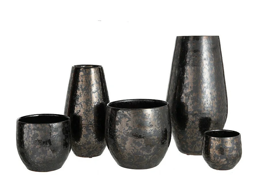 Vase Déco en Céramique "Smokey" 47cm Noir