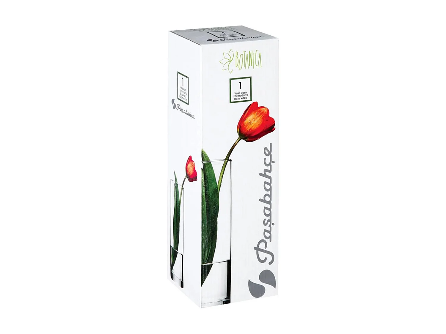 Vase Cylindrique "Flora" 26cm Transparent