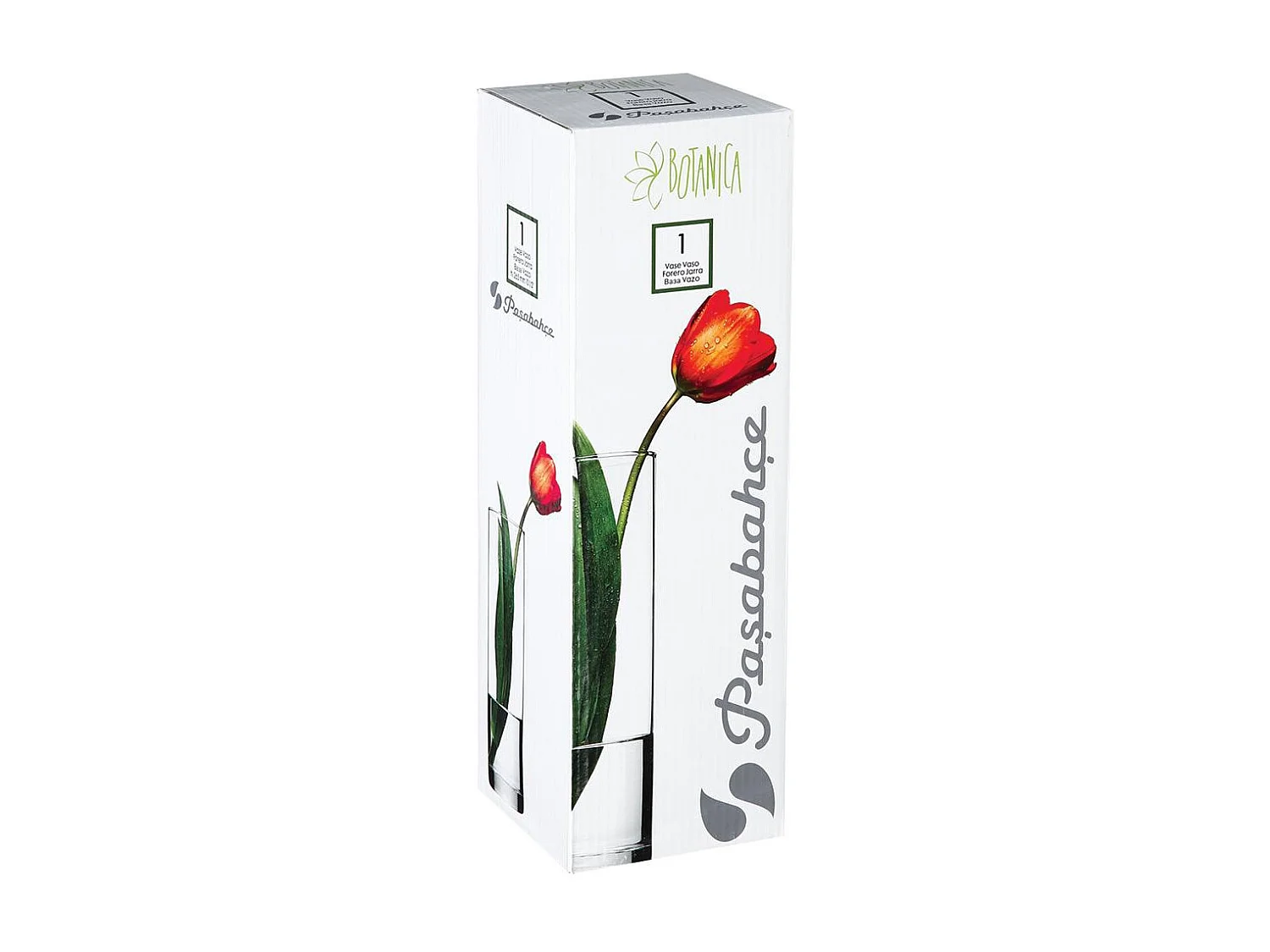 Vase Cylindrique "Flora" 26cm Transparent