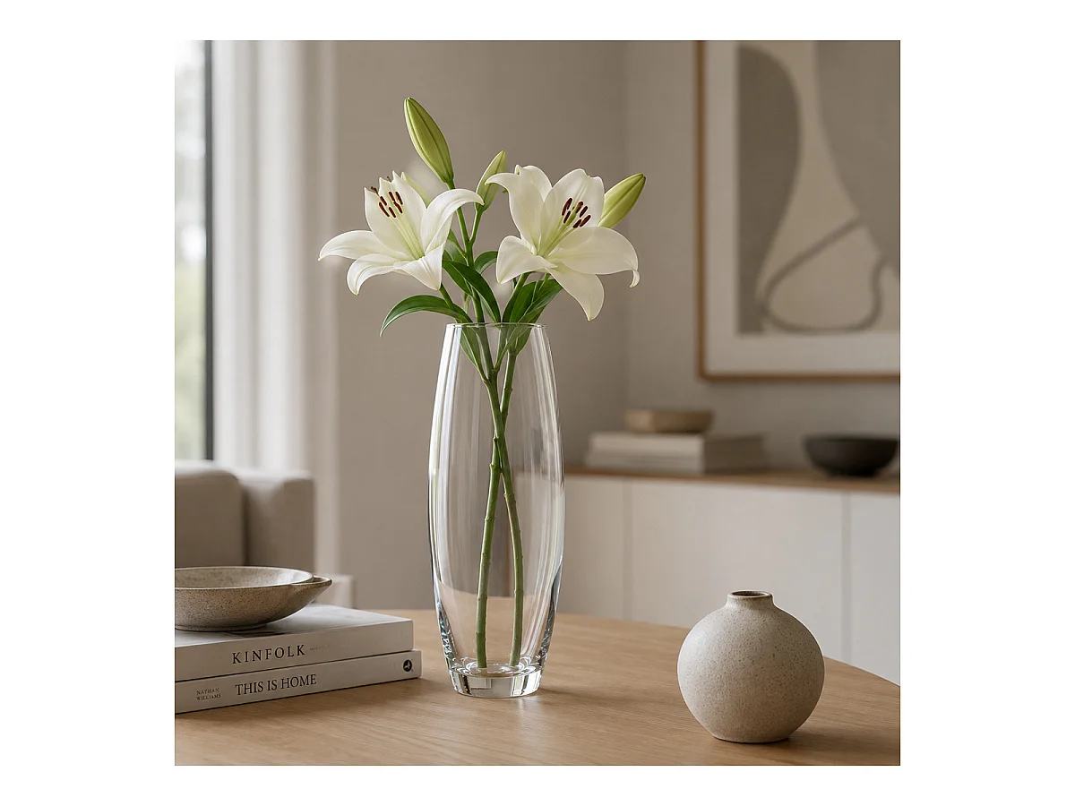 Vase Cylindrique "Flora" 26cm Transparent