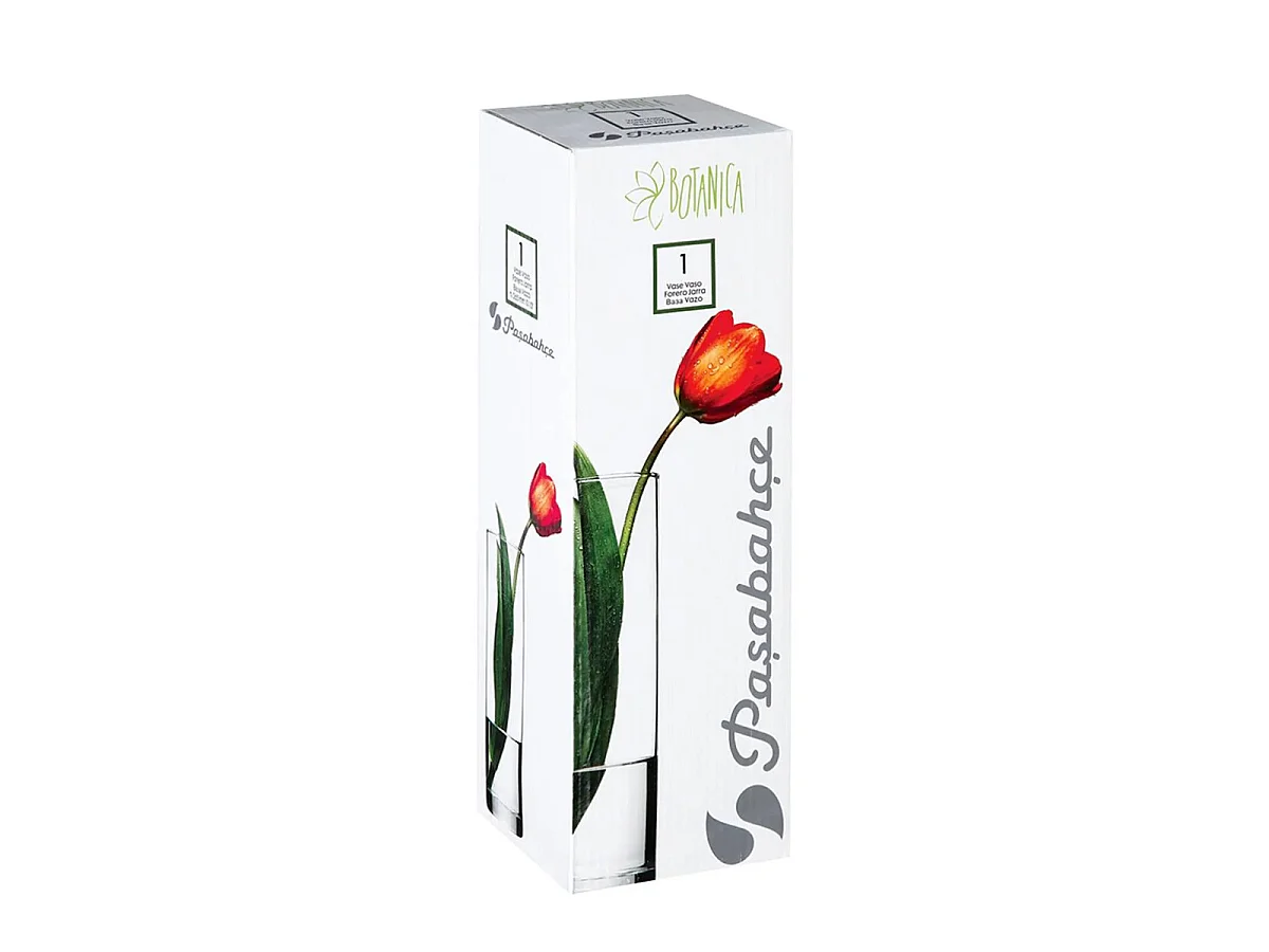 Vase Cylindrique "Flora" 26cm Transparent