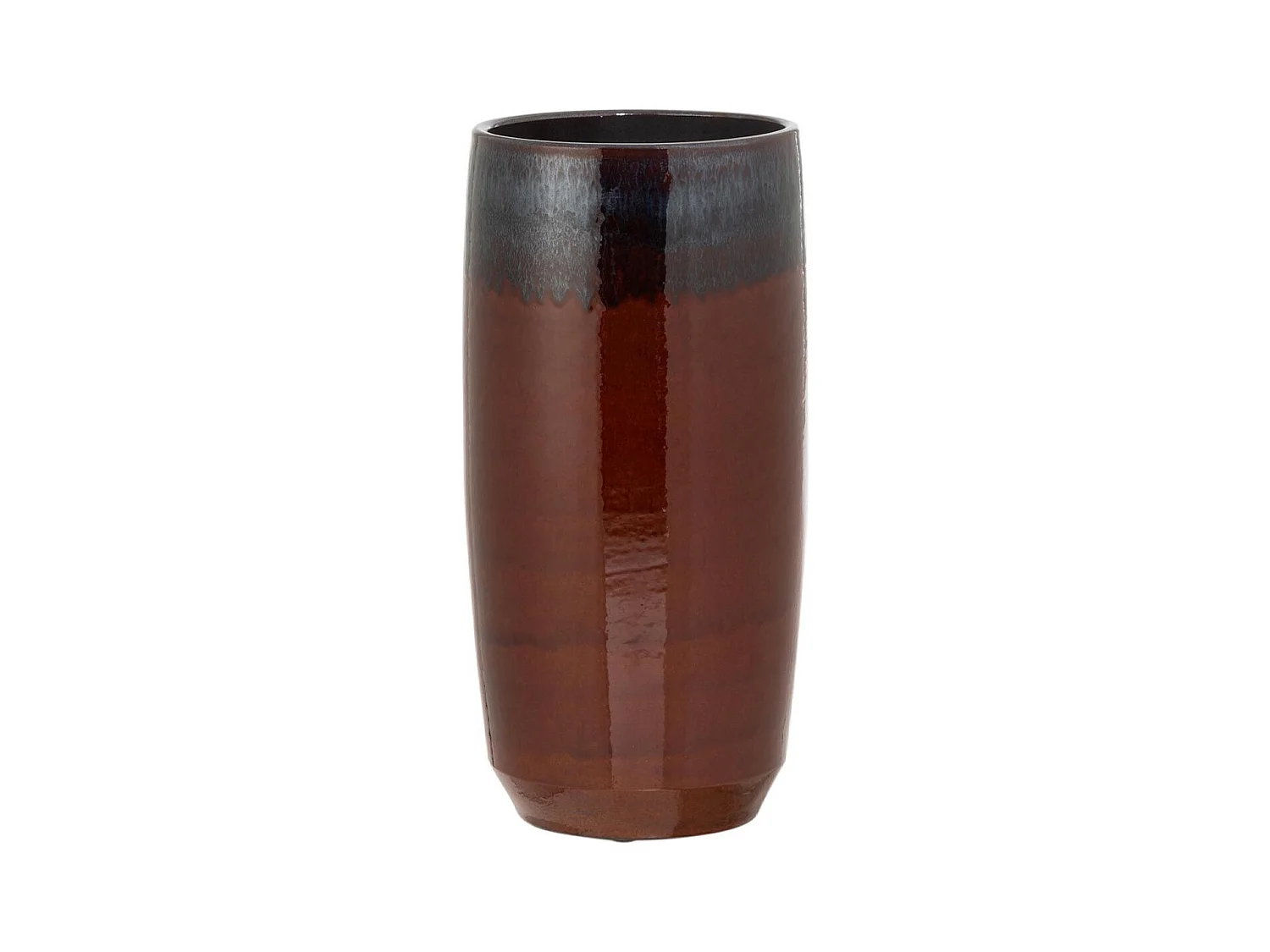 Vase Rond "Bord Céramique" 45cm Noir & Rouge