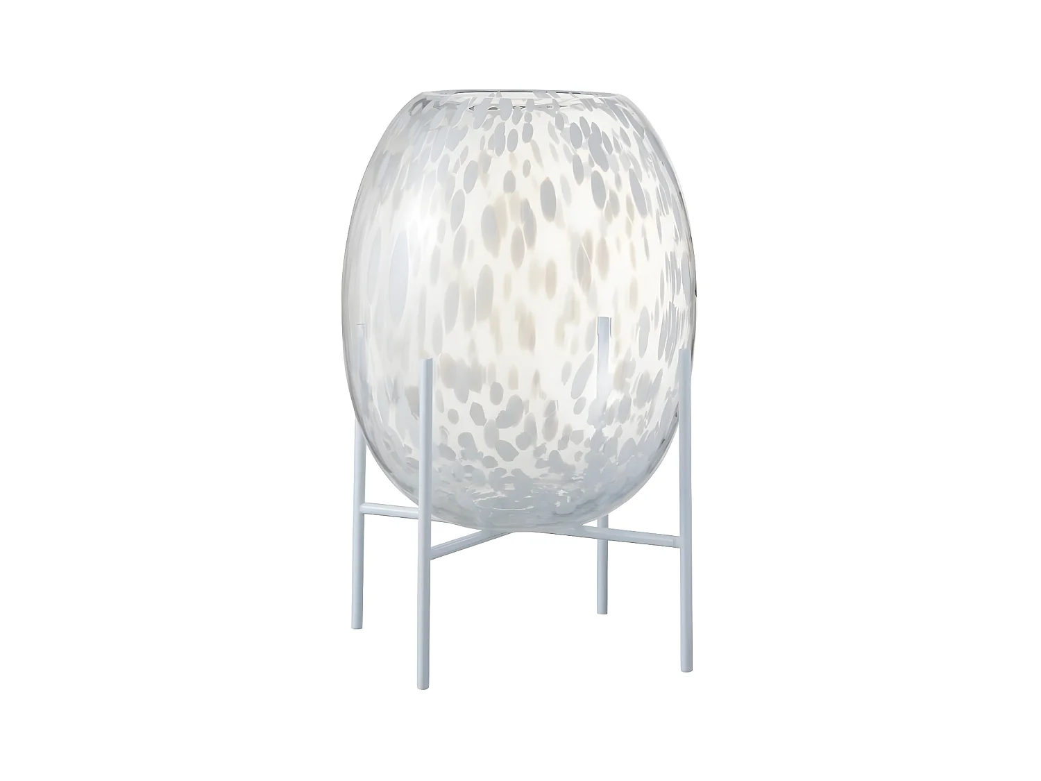 Vase sur Pied Design "Pois Déco" 37cm Transparent