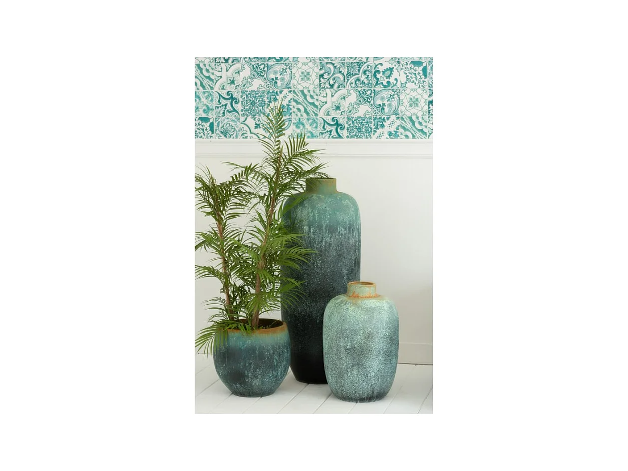 Vase Déco en Céramique "Vintage" 72cm Bleu