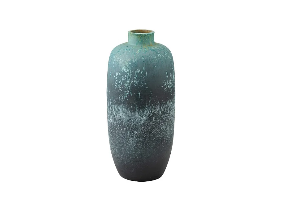 Jarrón alto vintage de cerámica azul 33x33x72 cm