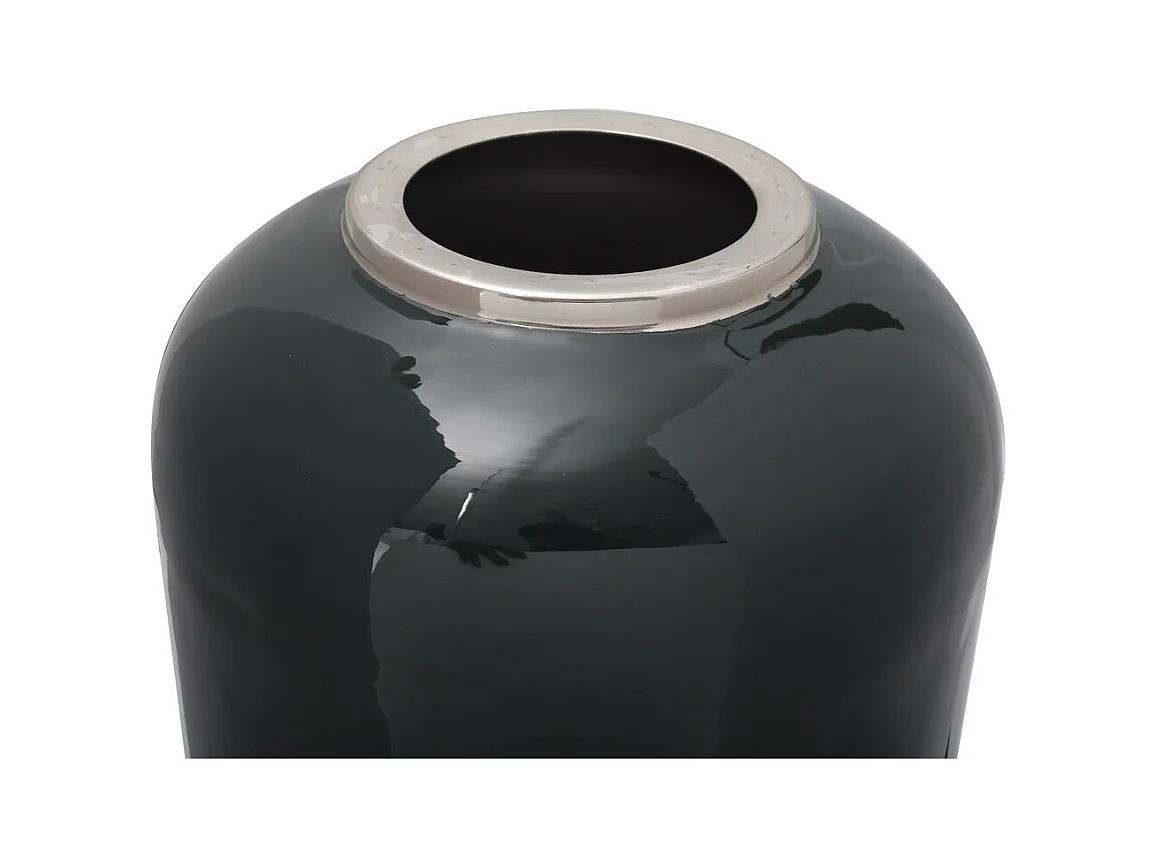 Vase Rond Déco "Somyu" 48cm Vert & Argent