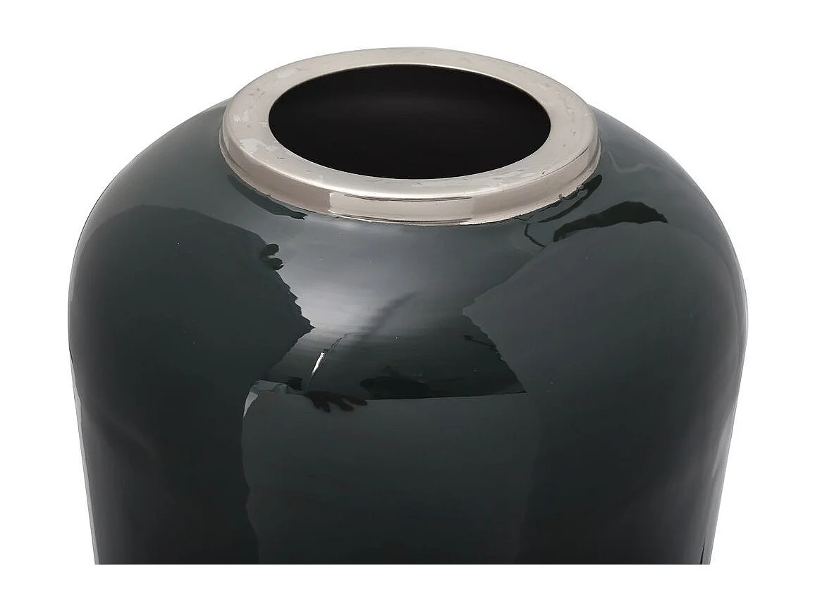 Vase Rond Déco "Somyu" 48cm Vert & Argent