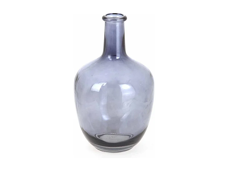 Vase Déco en Verre "Jarre" 30cm Bleu Gris