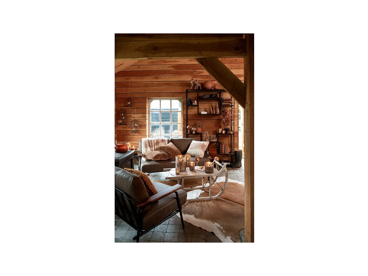 Jarrón de cerámica naranja oxidado de 18x18 cm