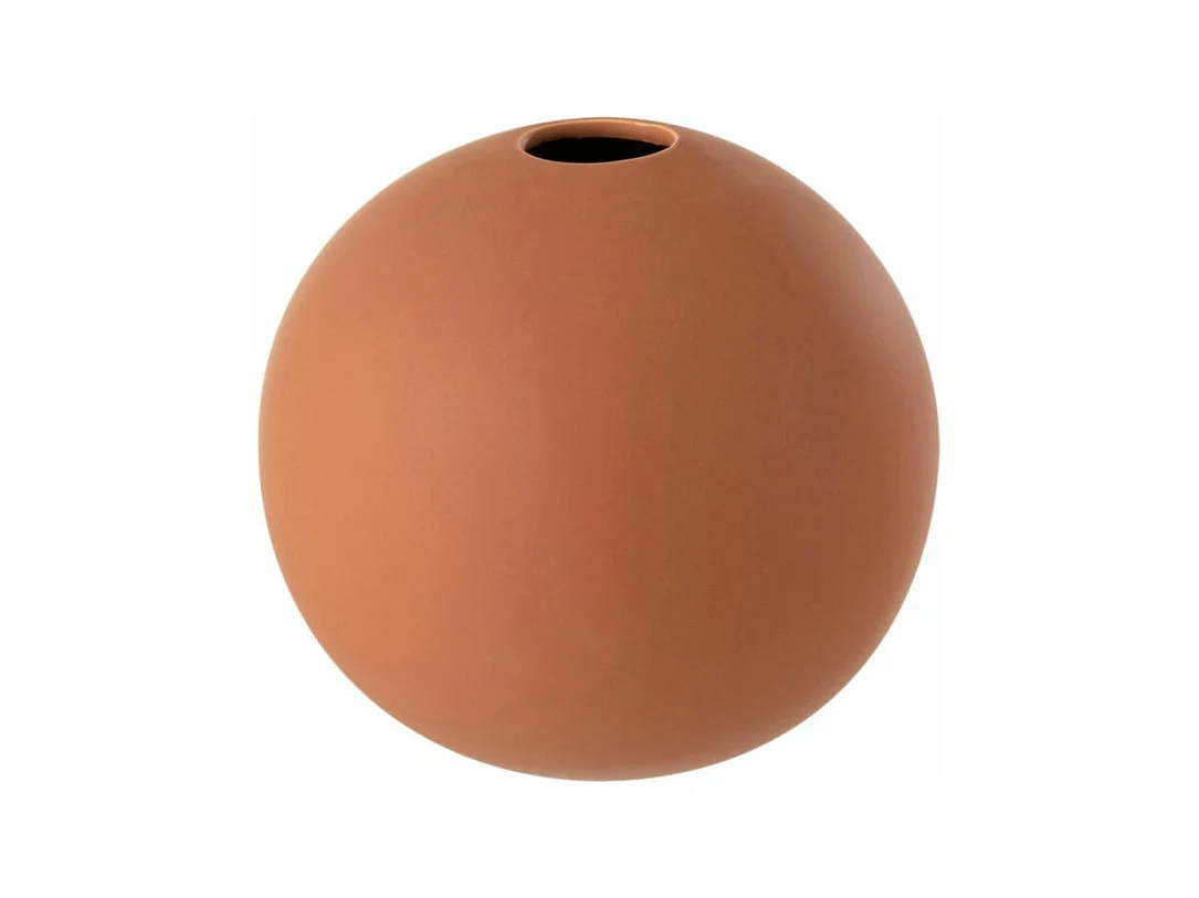 Vase Design "Boule Céramique" 18cm Rouille