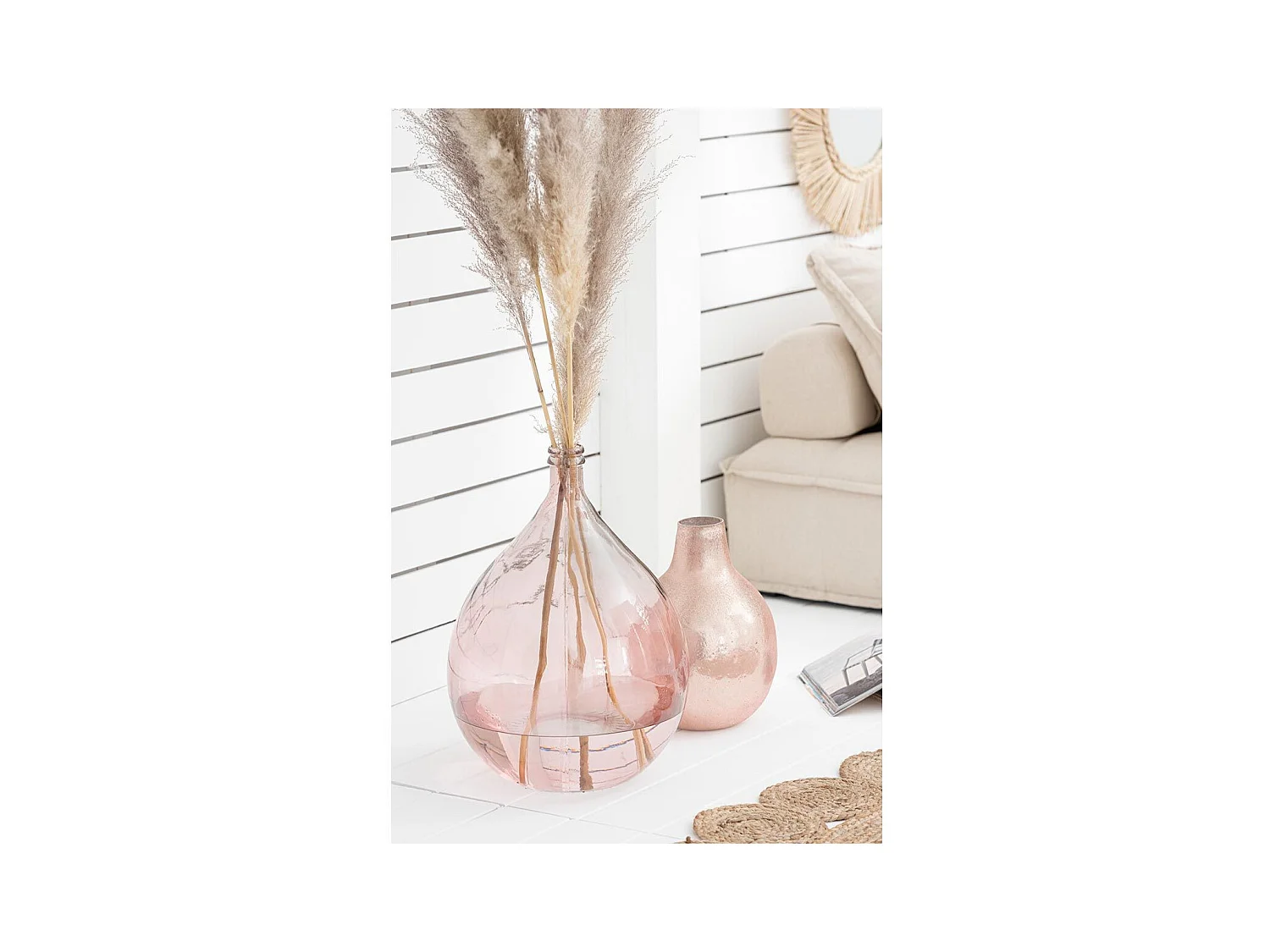 Vase en Verre Design "Lisbonne" 56cm Saumon