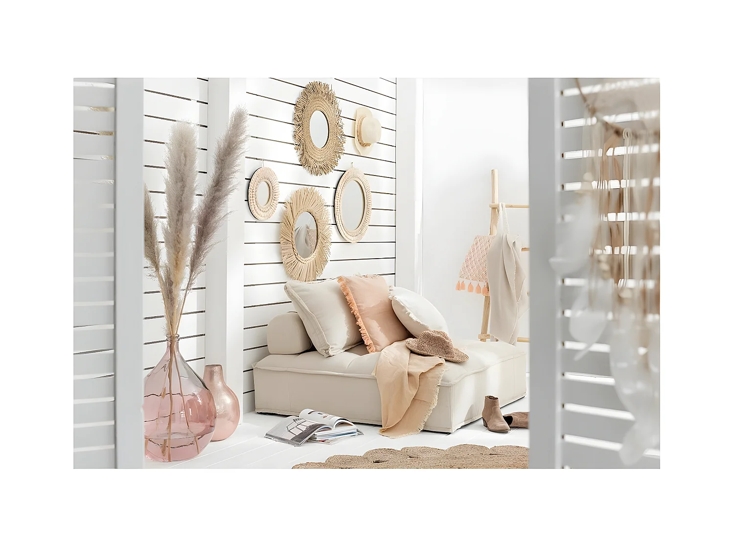 Vase en Verre Design "Lisbonne" 56cm Saumon