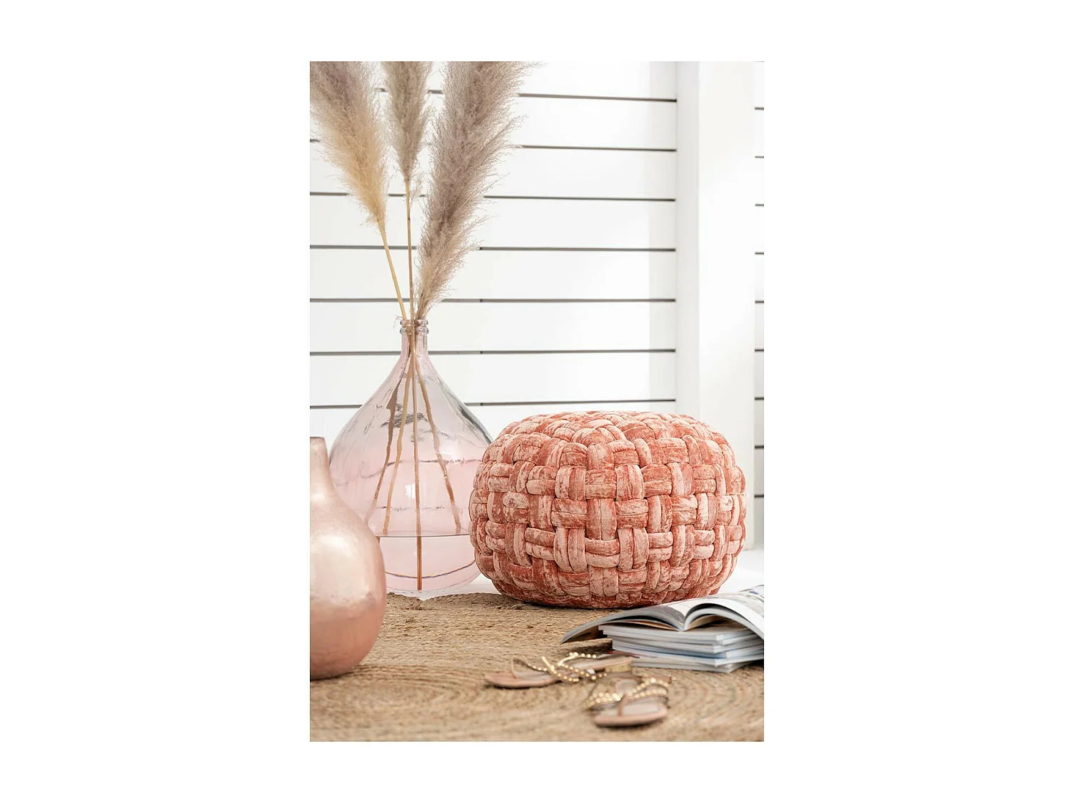 Vase en Verre Design "Lisbonne" 56cm Saumon