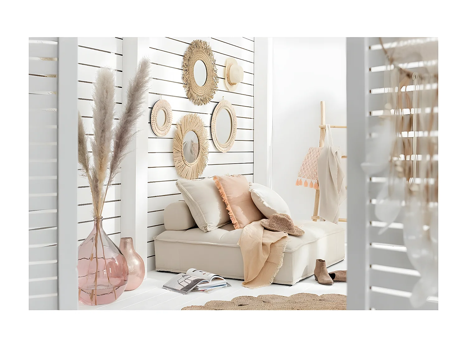 Vase en Verre Design "Lisbonne" 56cm Saumon