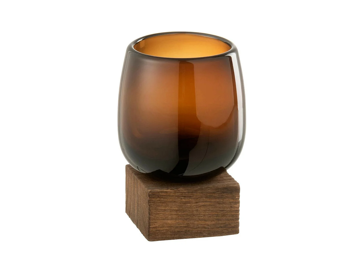 Vase sur Pied Design "Bezu" 14cm Marron