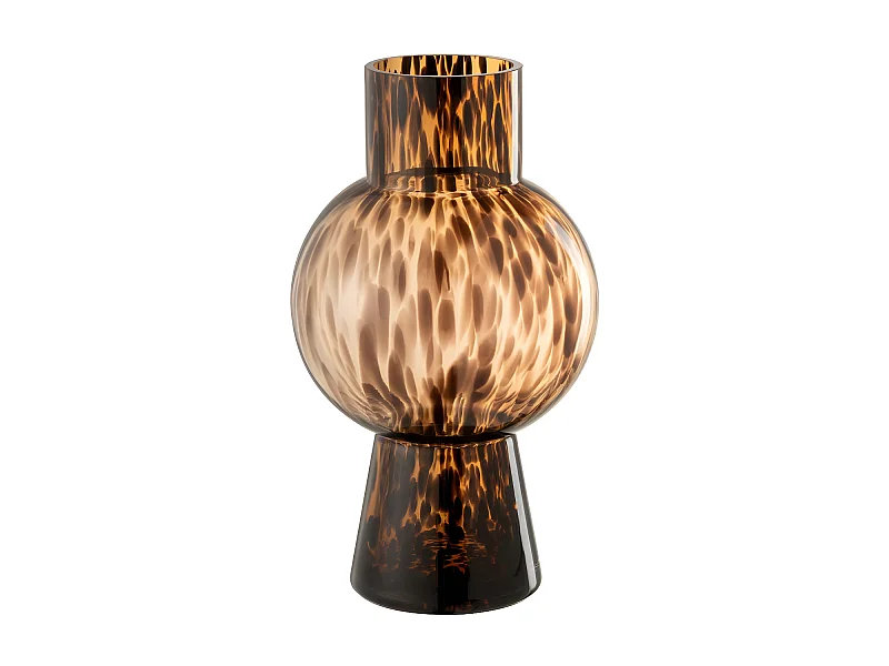 Vase Boule en Verre Design "Poiso" 31cm Marron