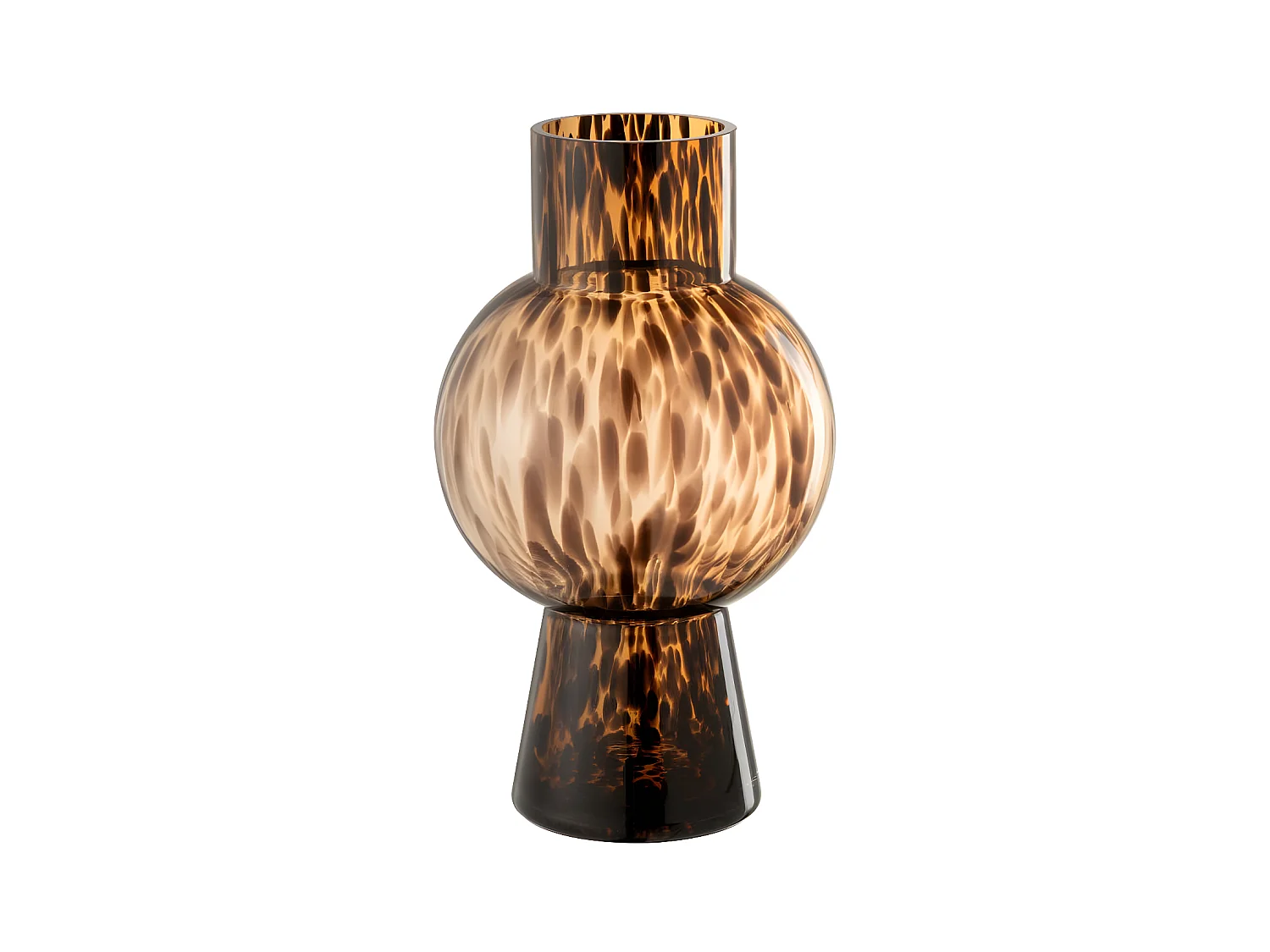 Vase Boule en Verre Design "Poiso" 31cm Marron