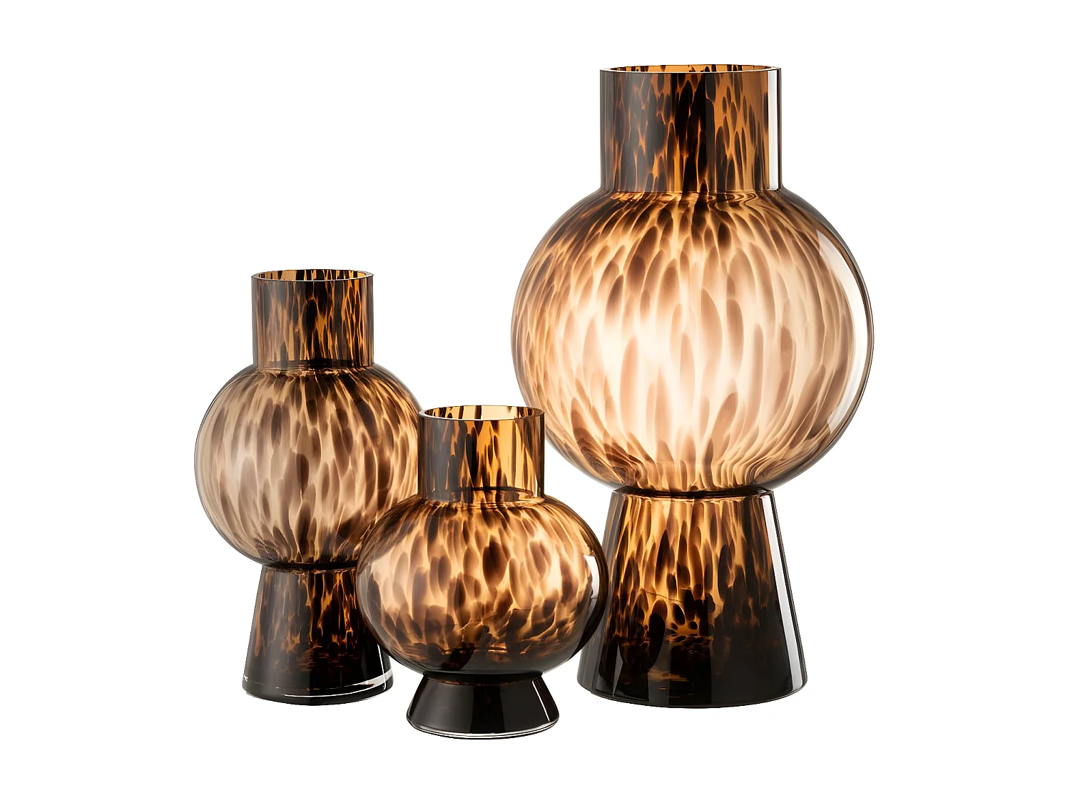 Vase Boule en Verre Design "Poiso" 31cm Marron