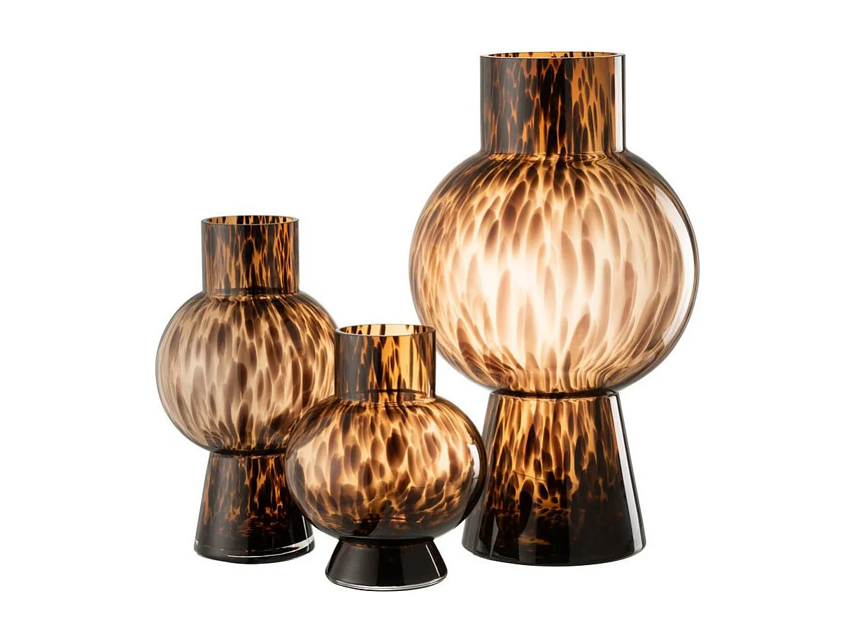 Vase Boule en Verre Design "Poiso" 31cm Marron