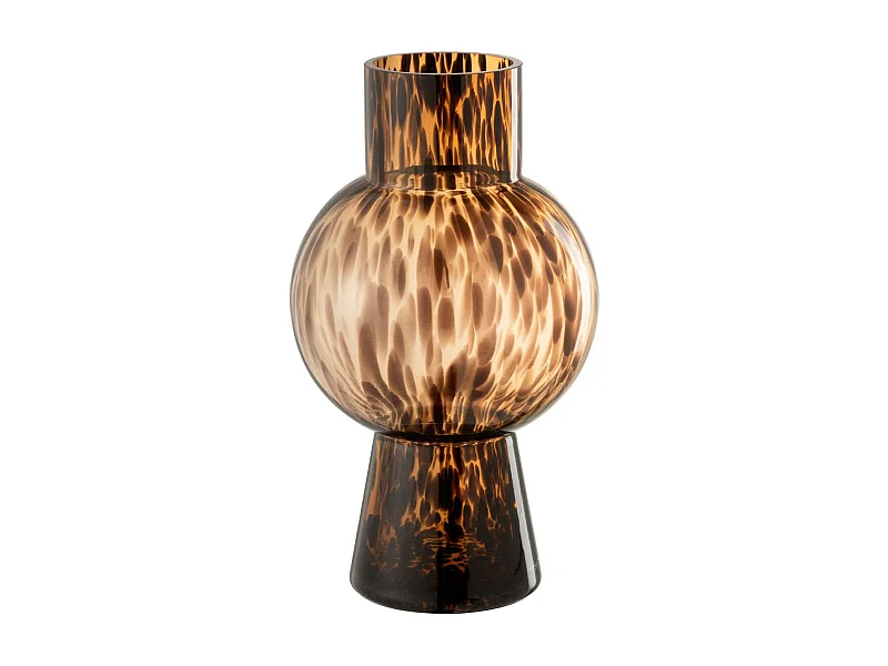 Vase Boule en Verre Design "Poiso" 31cm Marron