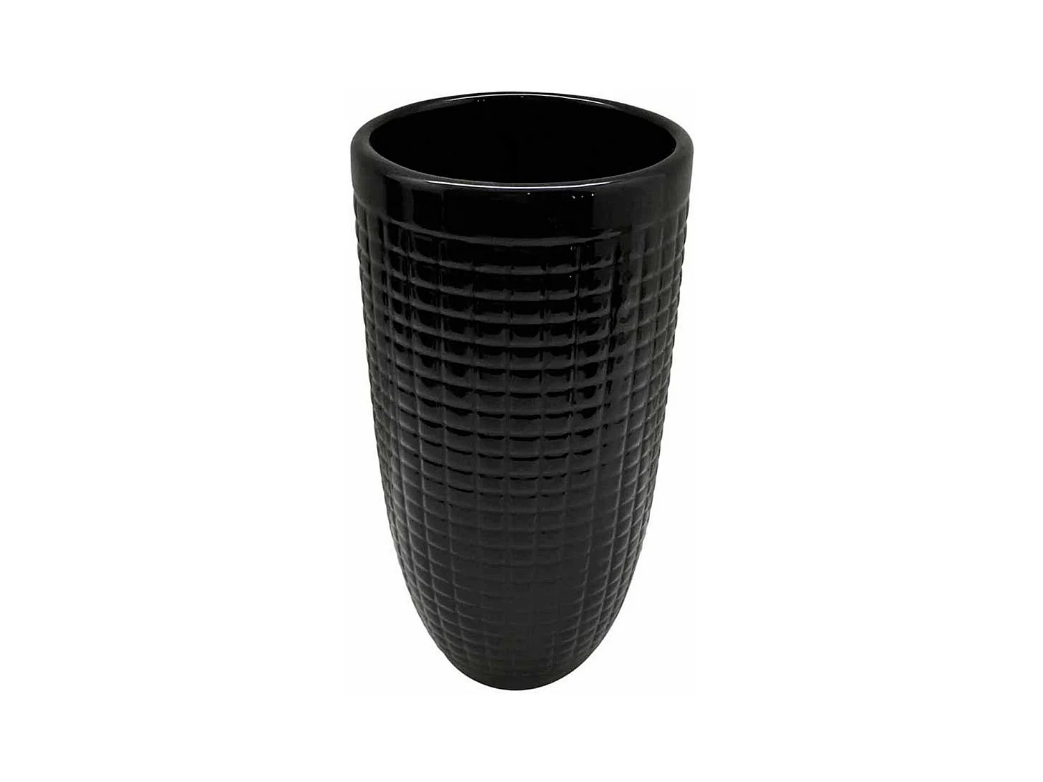 Vase Déco en Céramique "Quadri" 24cm Noir