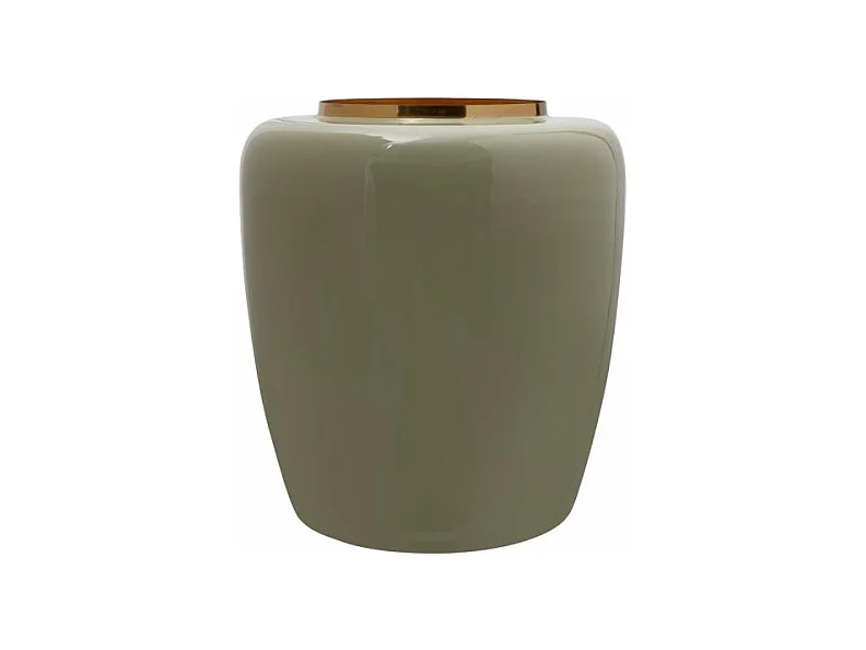 Vase Rond Design "Tribuna" 36cm Menthe & Or