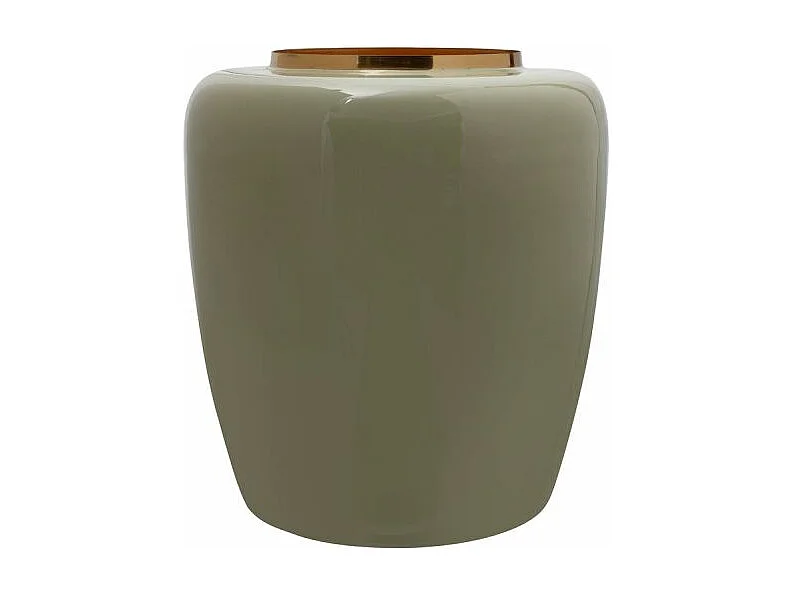 Vase Rond Design "Tribuna" 36cm Menthe & Or