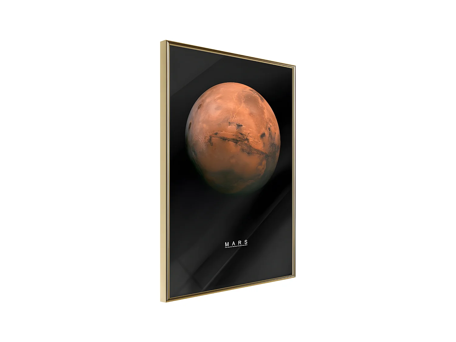 Affiche Murale Encadrée "The Solar System Mars" 21 x 30 cm Or