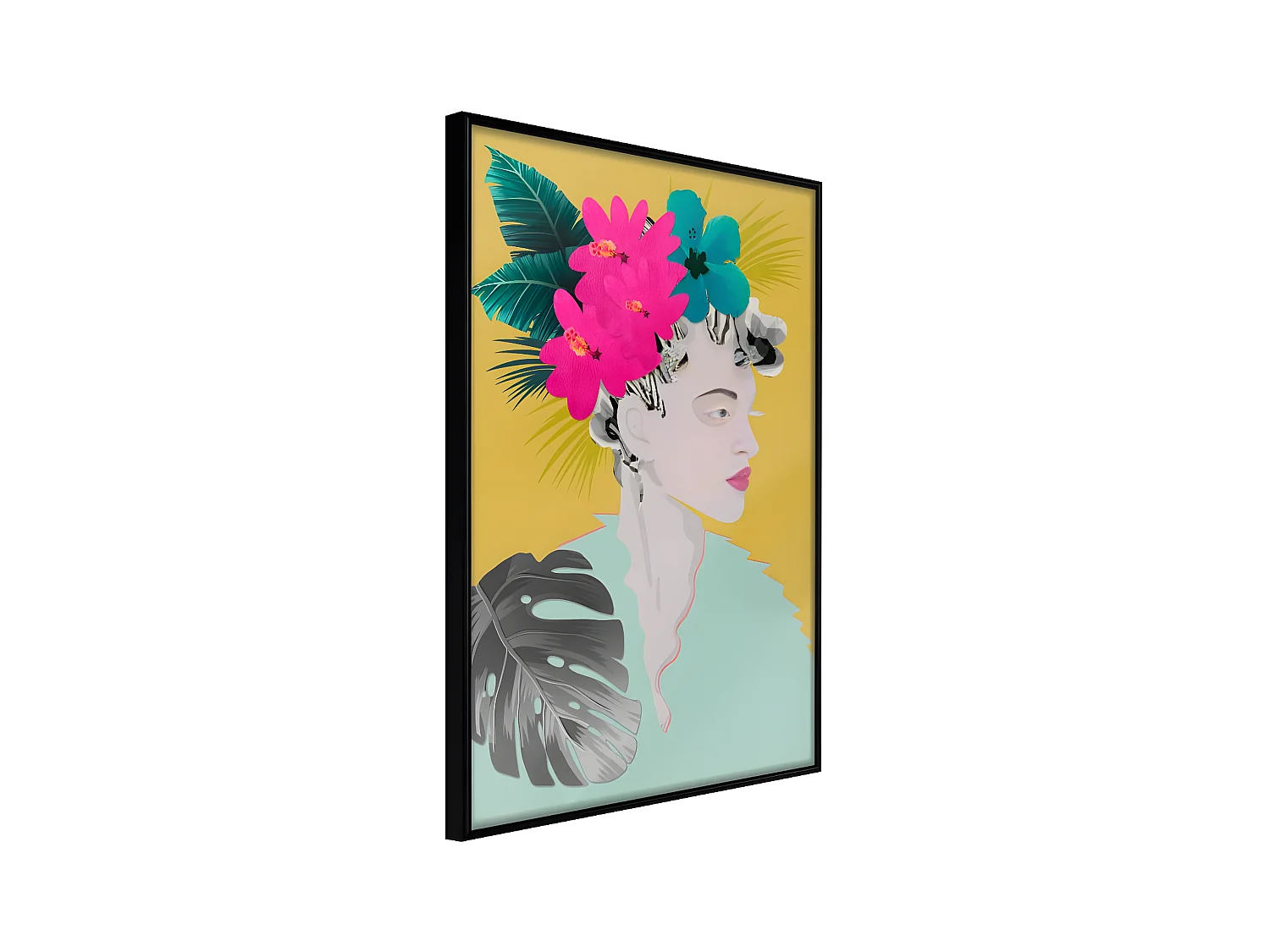 Affiche Murale Encadrée "Crown of Flowers" 21 x 30 cm Noir