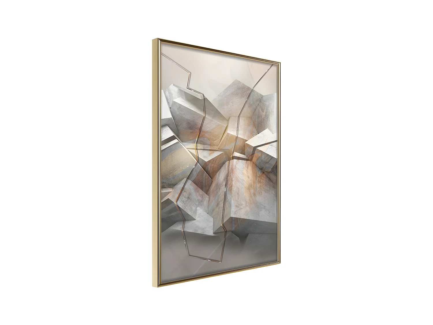 Affiche Murale Encadrée "Earthquake" 30 x 42 cm Or