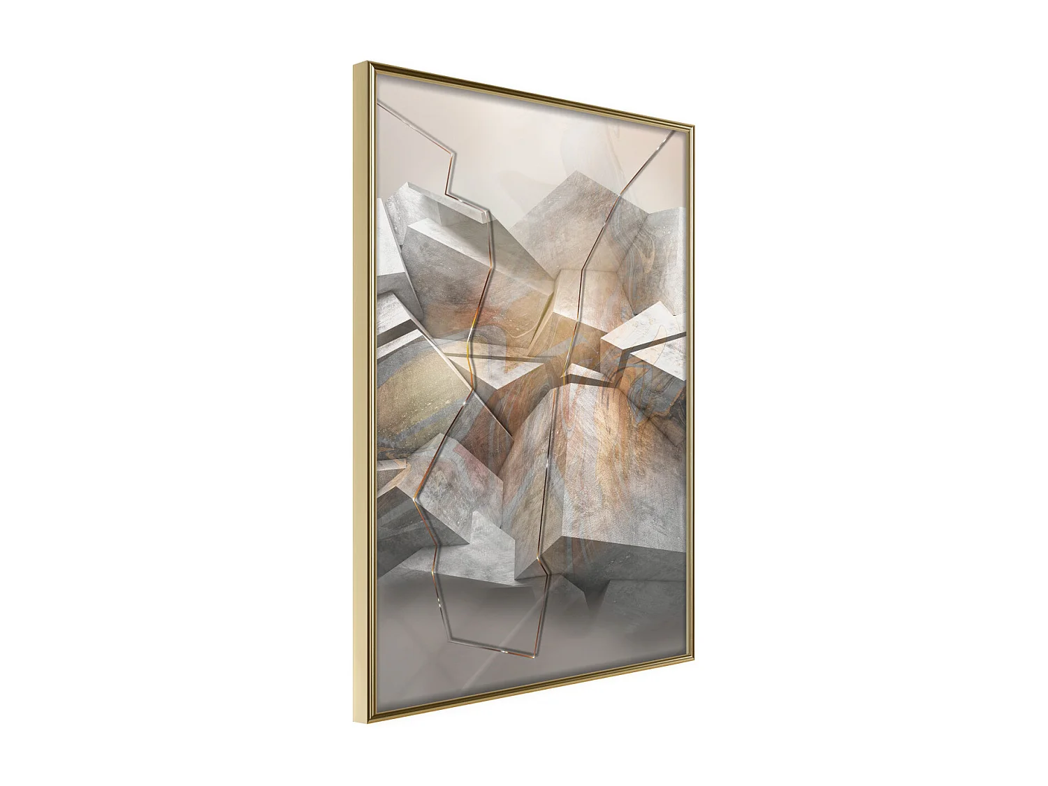 Affiche Murale Encadrée "Earthquake" 30 x 42 cm Or