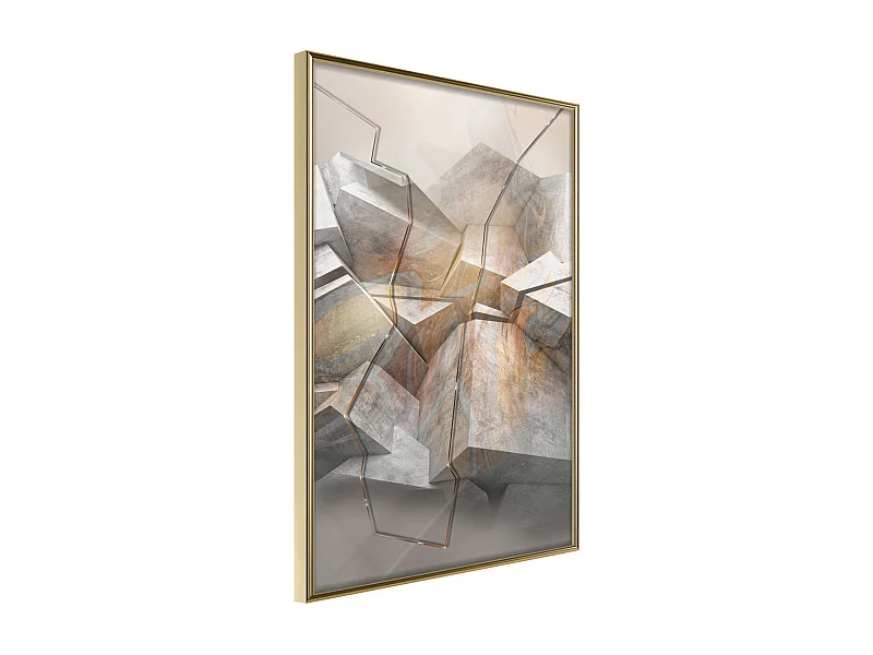 Affiche Murale Encadrée "Earthquake" 30 x 42 cm Or