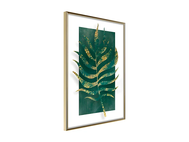 Affiche Murale Encadrée "Gilded Palm Leaf" 21 x 30 cm Or