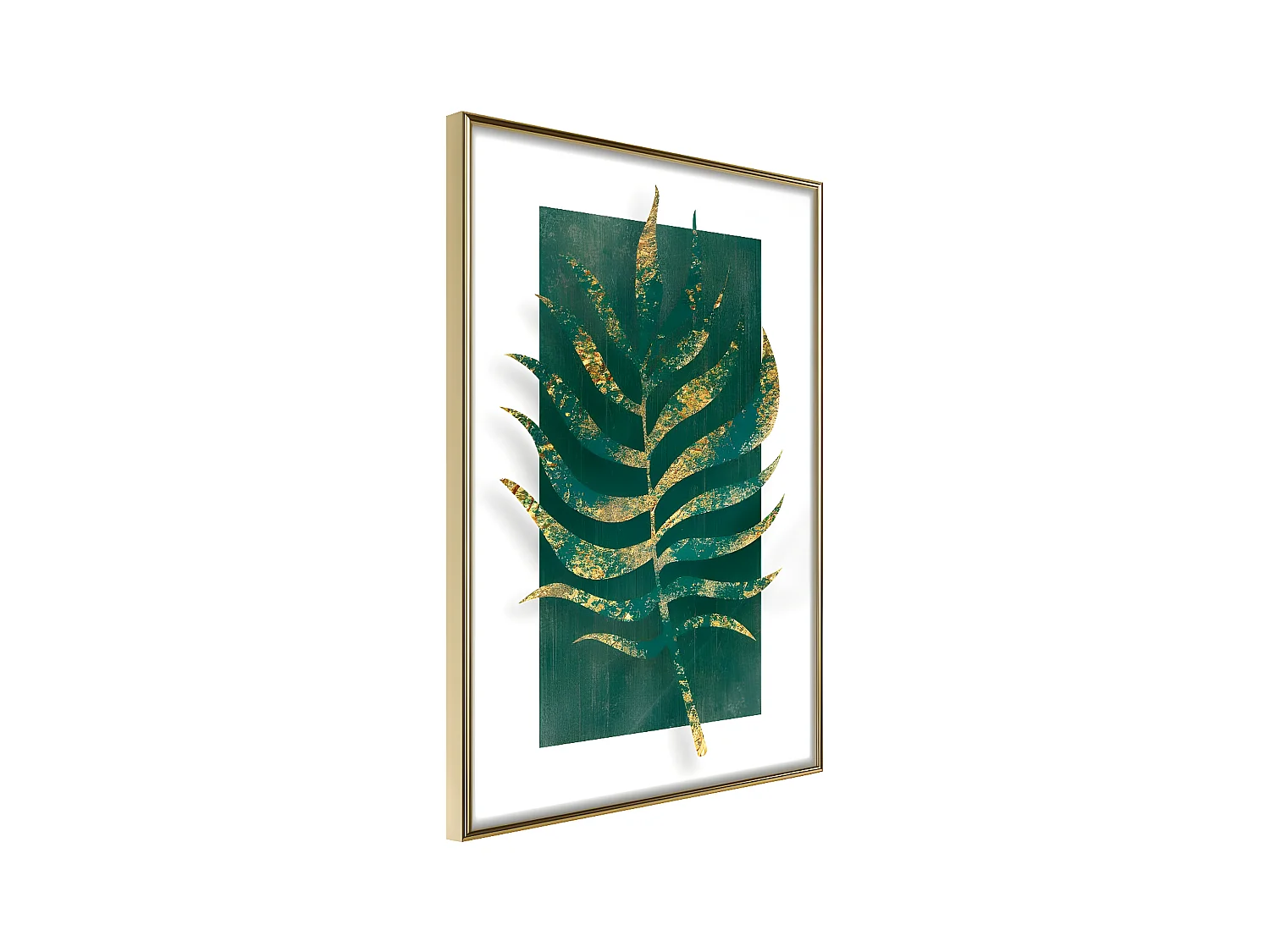 Affiche Murale Encadrée "Gilded Palm Leaf" 21 x 30 cm Or