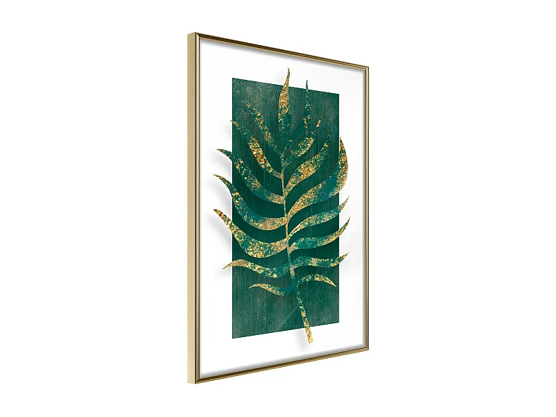 Affiche Murale Encadrée "Gilded Palm Leaf" 21 x 30 cm Or