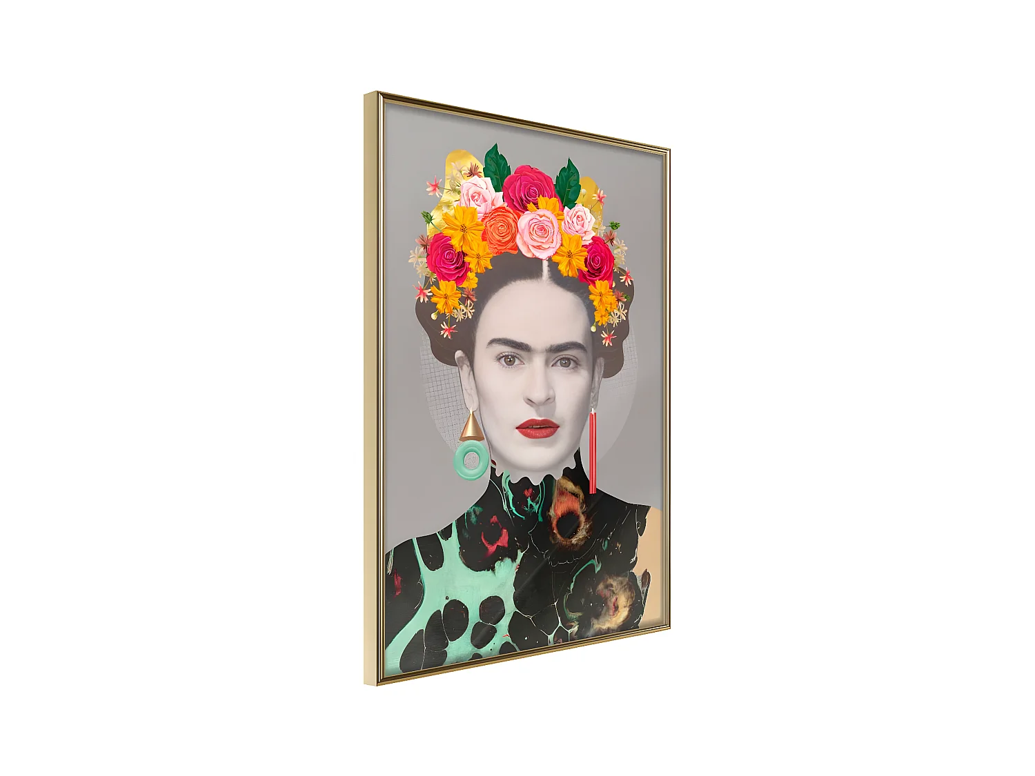 Affiche Murale Encadrée "Charismatic Frida" 21 x 30 cm Or