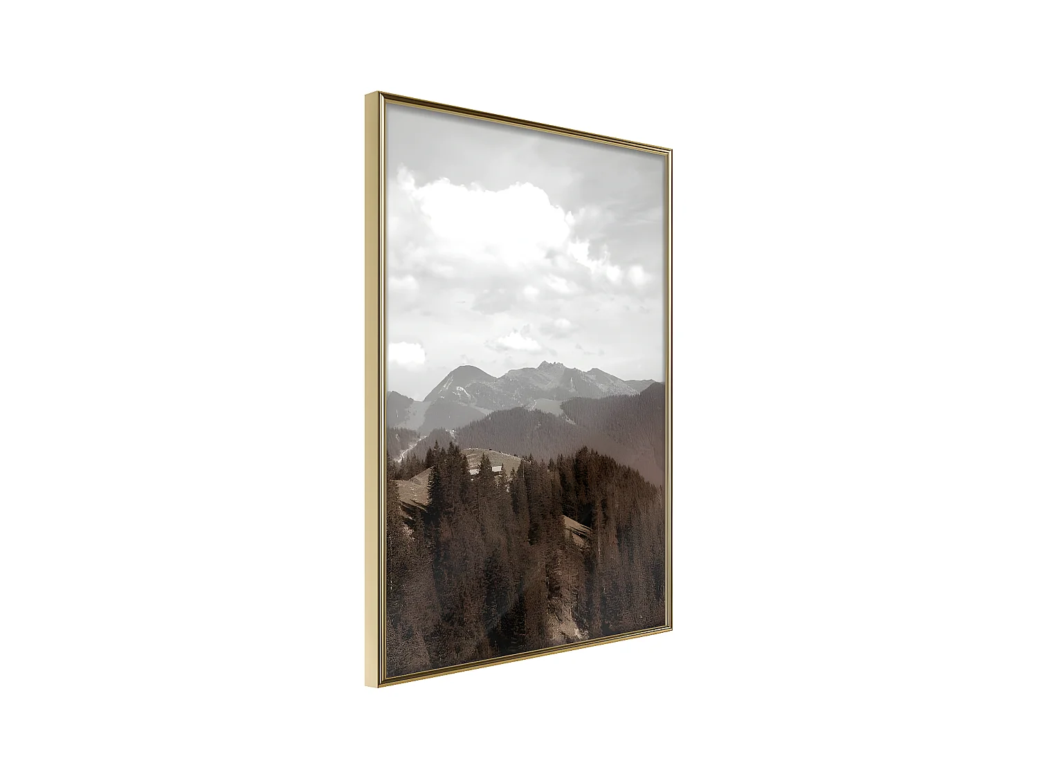 Affiche Murale Encadrée "Breathtaking View" 30 x 42 cm Or