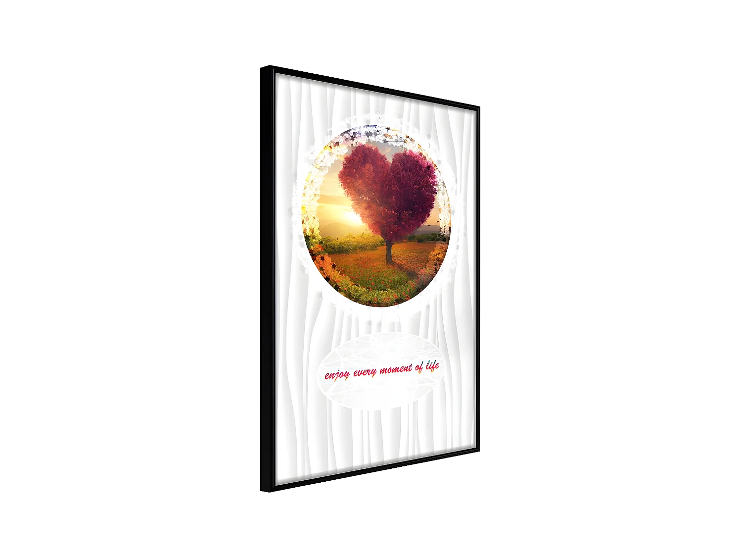 Affiche Murale Encadrée "Heart Tree II" 21 x 30 cm Noir