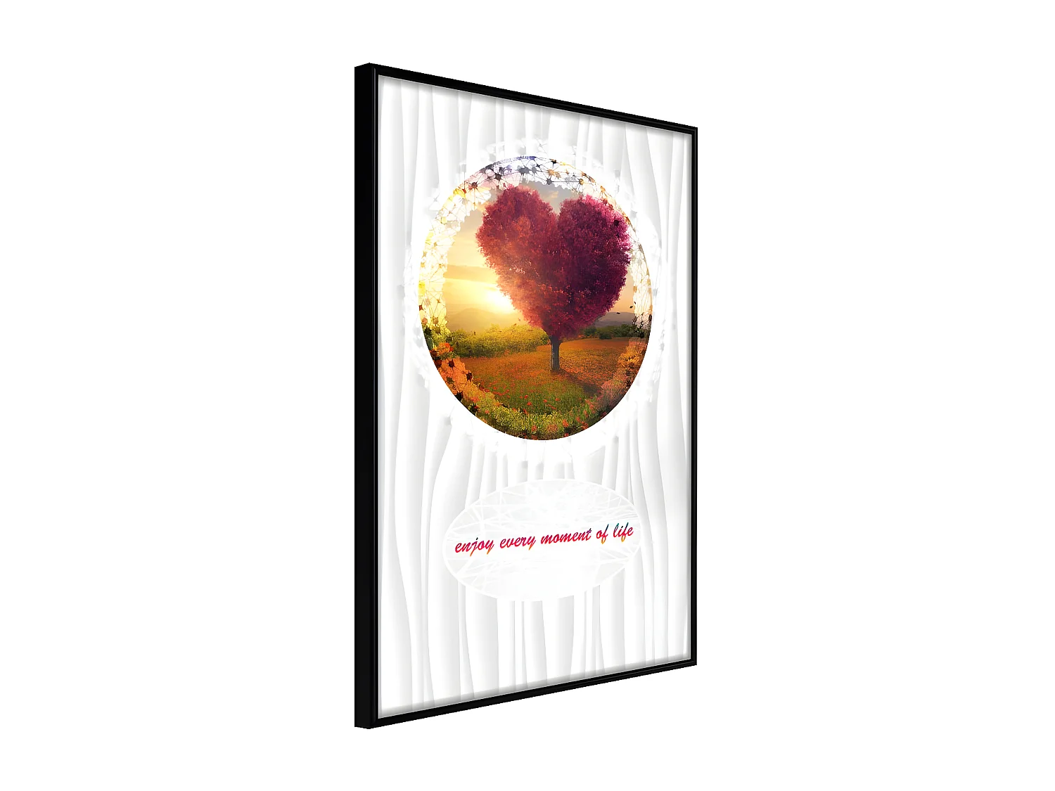 Affiche Murale Encadrée "Heart Tree II" 21 x 30 cm Noir